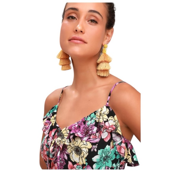 Lulu’s Dynah Black Floral Print Sleeveless Maxi Dress Small - Picture 17 of 17